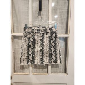 Tinseltown Snakeskin‎ Look Denim Mini Skirt